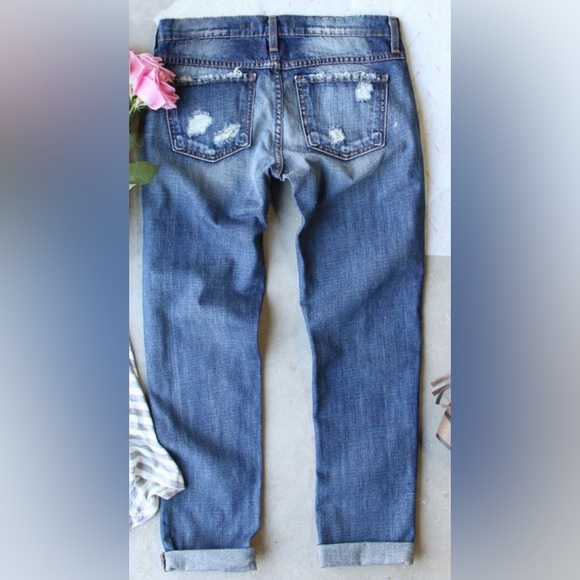 Distressed Blue Jeans with Skull Patches - Picture 3 of 3